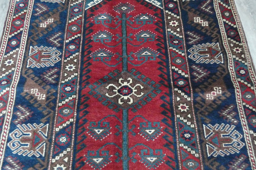 Handmade Turkish Tribal Wool Rug 203 x 130cm | Vintage Anatolian Style Area Rug | One-of-a-Kind- Rugs Direct 
