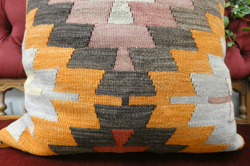Handmade Turkish Kilim Cushion Cover 60 x 60cm with Insert | Original Anatolian Kilim | Organic Cotton Backing | TK26-C700- Rugs Direct 
