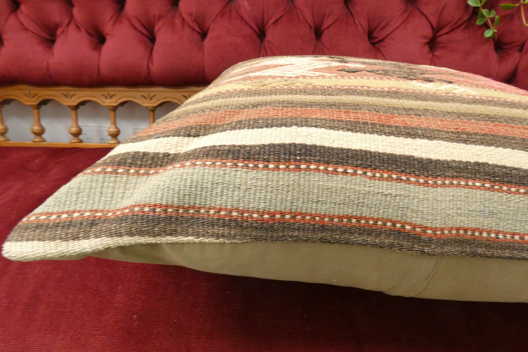 Handmade Turkish Kilim Cushion Cover 60 x 60cm with Insert | Original Anatolian Kilim | Organic Cotton Backing | TK26-C701- Rugs Direct 