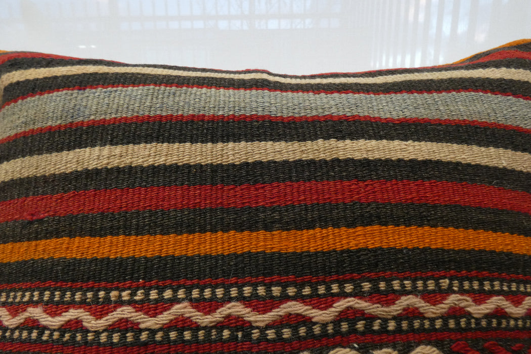 Handmade Turkish Kilim Cushion Cover 60 x 60cm with Insert | Original Anatolian Kilim | Organic Cotton Backing | TK26-C702- Rugs Direct 