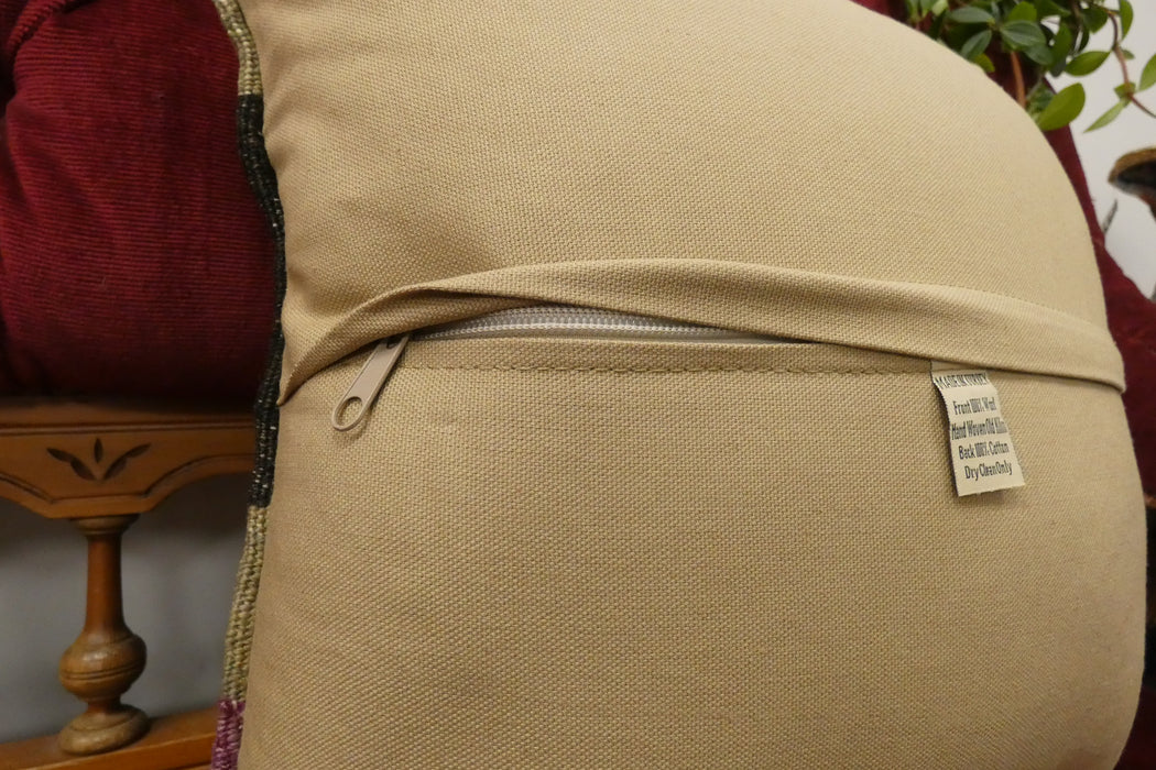 Handmade Turkish Kilim Cushion Cover 40 x 40cm with Insert | Original Anatolian Kilim | Organic Cotton Backing | TK26-C710
