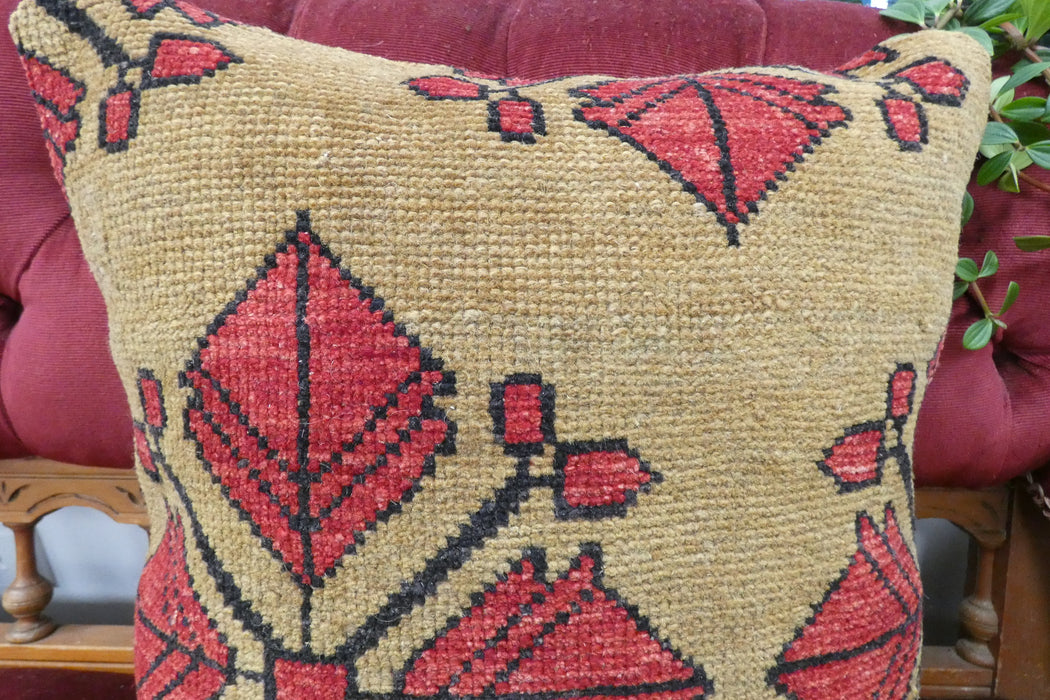 Handmade Turkish Rug Cushion Cover 45 x 45cm with Insert | Original Anatolian Rug | Organic Cotton Backing | TK26-C706- Rugs Direct 