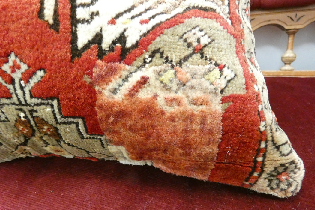 Handmade Turkish Rug Cushion Cover 50 x 40cm with Insert | Original Anatolian Rug | Organic Cotton Backing | TK26-C708- Rugs Direct 