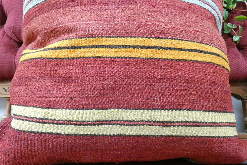 Handmade Turkish Kilim Cushion Cover 50 x 50cm with Insert | Original Anatolian Kilim | Organic Cotton Backing | TK26-C711- Rugs Direct 
