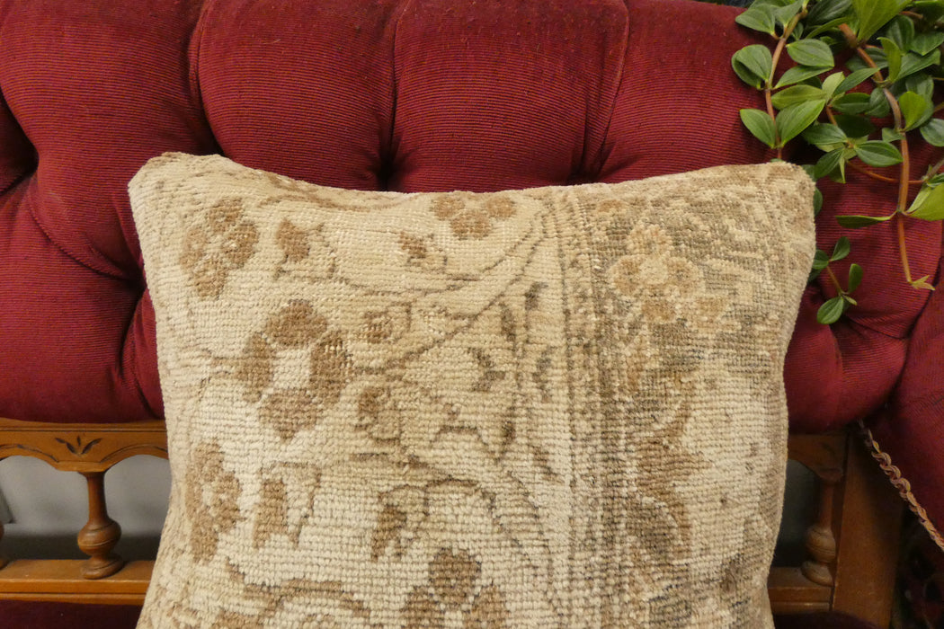 Handmade Turkish Rug Cushion Cover 40 x 40cm with Insert | Original Anatolian Rug | Organic Cotton Backing | TK26-C712- Rugs Direct