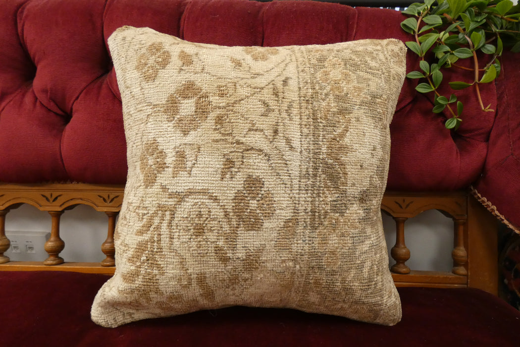 Handmade Turkish Rug Cushion Cover 40 x 40cm with Insert | Original Anatolian Rug | Organic Cotton Backing | TK26-C712- Rugs Direct