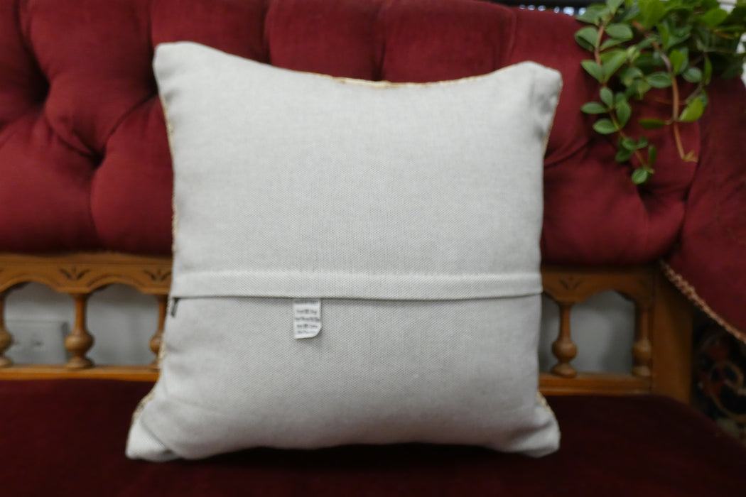 Handmade Turkish Rug Cushion Cover 40 x 40cm with Insert | Original Anatolian Rug | Organic Cotton Backing | TK26-C712- Rugs Direct