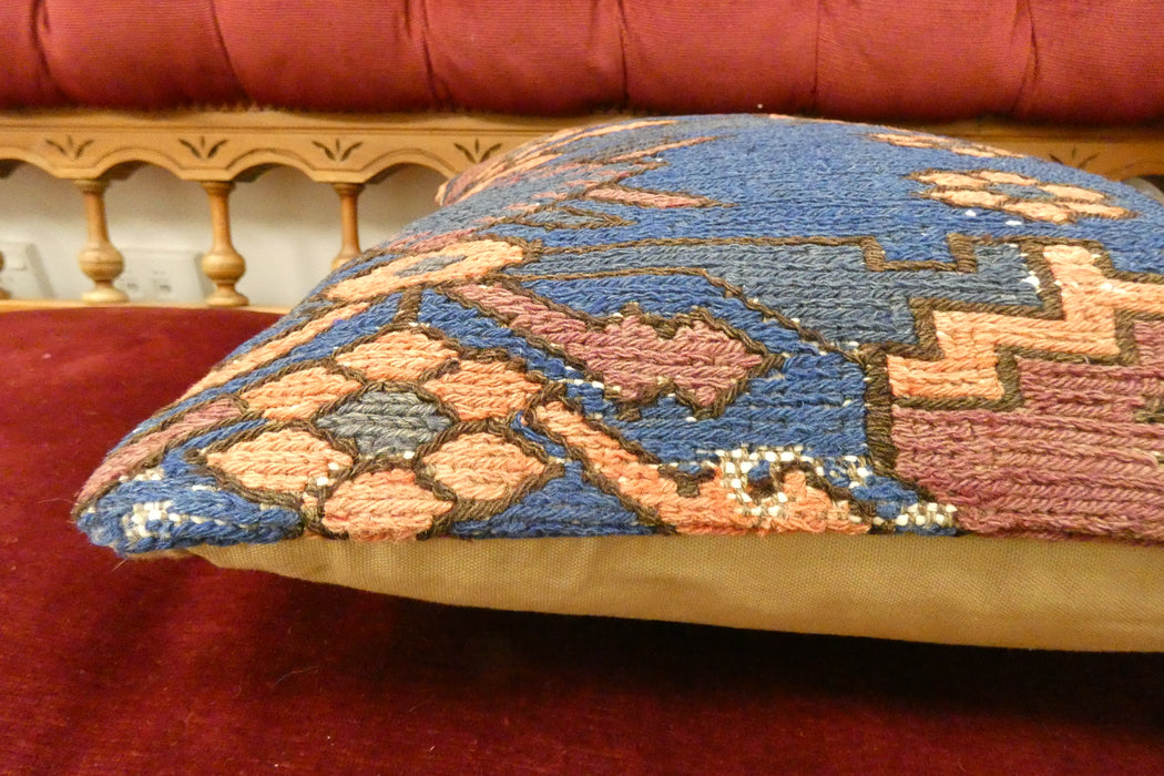 Handmade Turkish Kilim Cushion Cover 40 x 40cm with Insert | Original Anatolian Kilim | Organic Cotton Backing | TK26-C714- Rugs Direct 