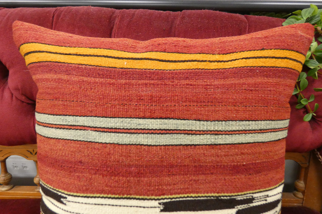 Handmade Turkish Kilim Cushion Cover 50 x 50cm with Insert | Original Anatolian Kilim | Organic Cotton Backing | TK26-C722- Rugs Direct 