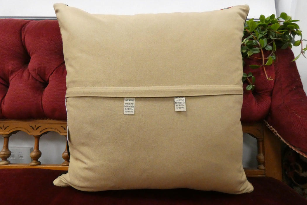 Handmade Turkish Kilim Cushion Cover 50 x 50cm with Insert | Original Anatolian Kilim | Organic Cotton Backing | TK26-C730- Rugs Direct 