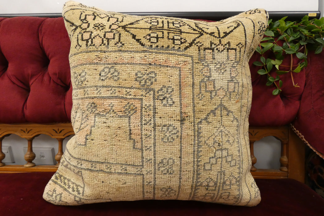 Handmade Turkish Rug Cushion Cover 50 x 50cm with Insert | Original Anatolian Rug | Organic Cotton Backing | TK26-C729- Rugs Direct 