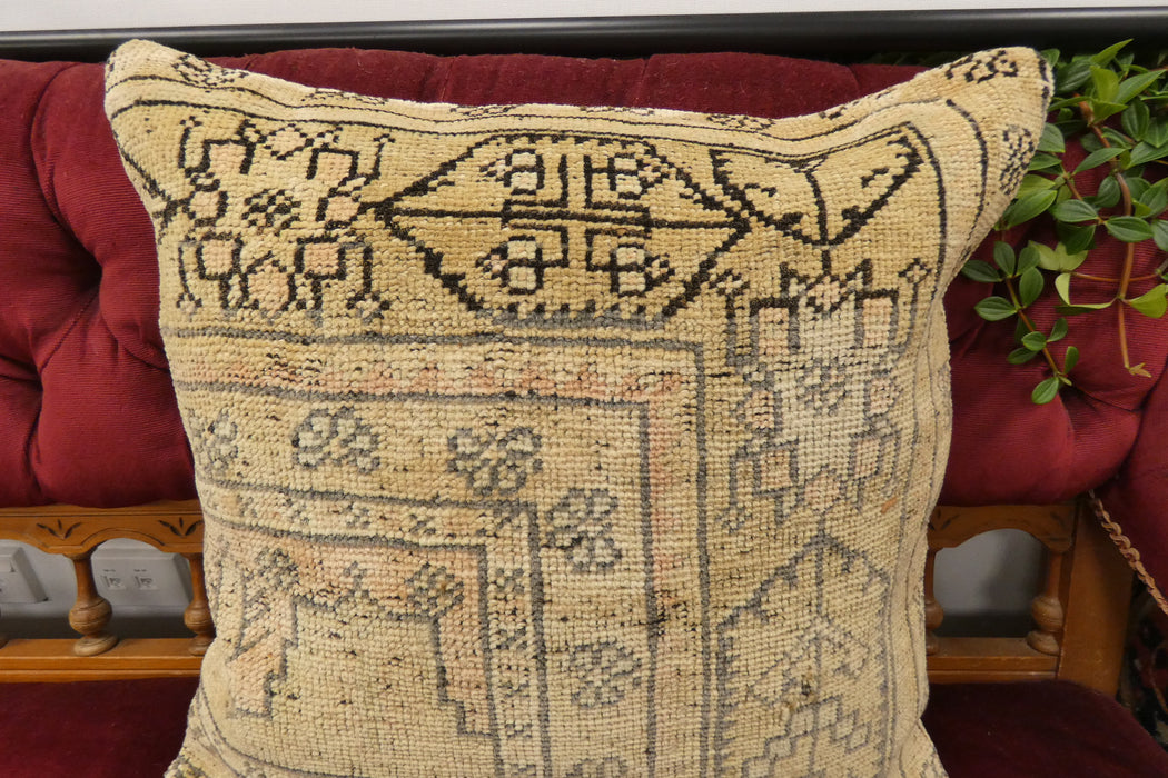 Handmade Turkish Rug Cushion Cover 50 x 50cm with Insert | Original Anatolian Rug | Organic Cotton Backing | TK26-C729- Rugs Direct 