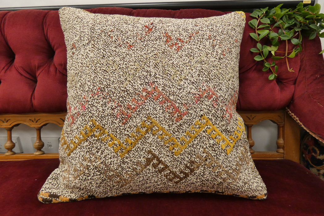 Handmade Turkish Kilim Cushion Cover 50 x 50cm with Insert | Original Anatolian Kilim | Organic Cotton Backing | TK26-C720- Rugs Direct 