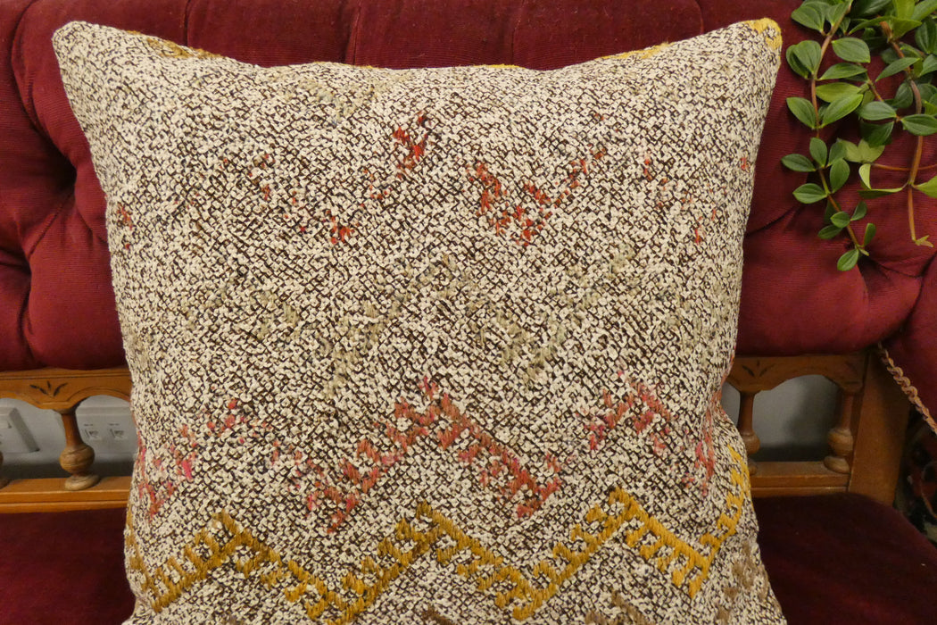 Handmade Turkish Kilim Cushion Cover 50 x 50cm with Insert | Original Anatolian Kilim | Organic Cotton Backing | TK26-C720- Rugs Direct 