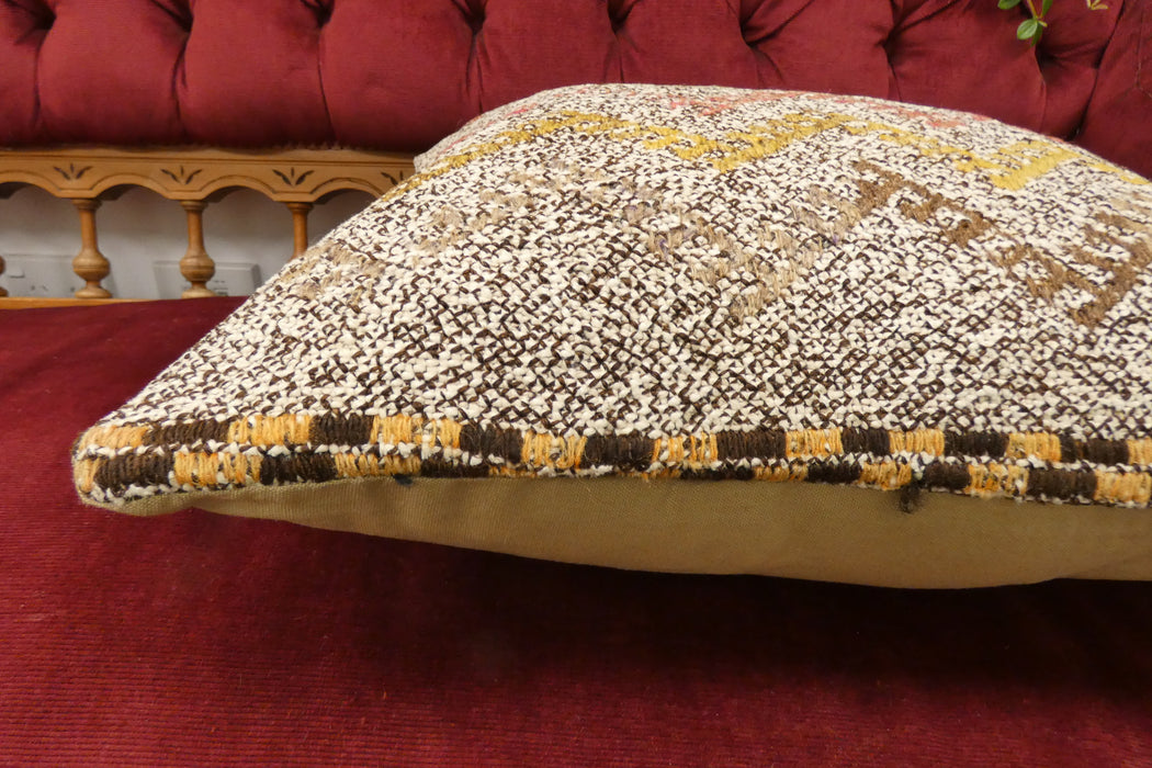 Handmade Turkish Kilim Cushion Cover 50 x 50cm with Insert | Original Anatolian Kilim | Organic Cotton Backing | TK26-C720- Rugs Direct 