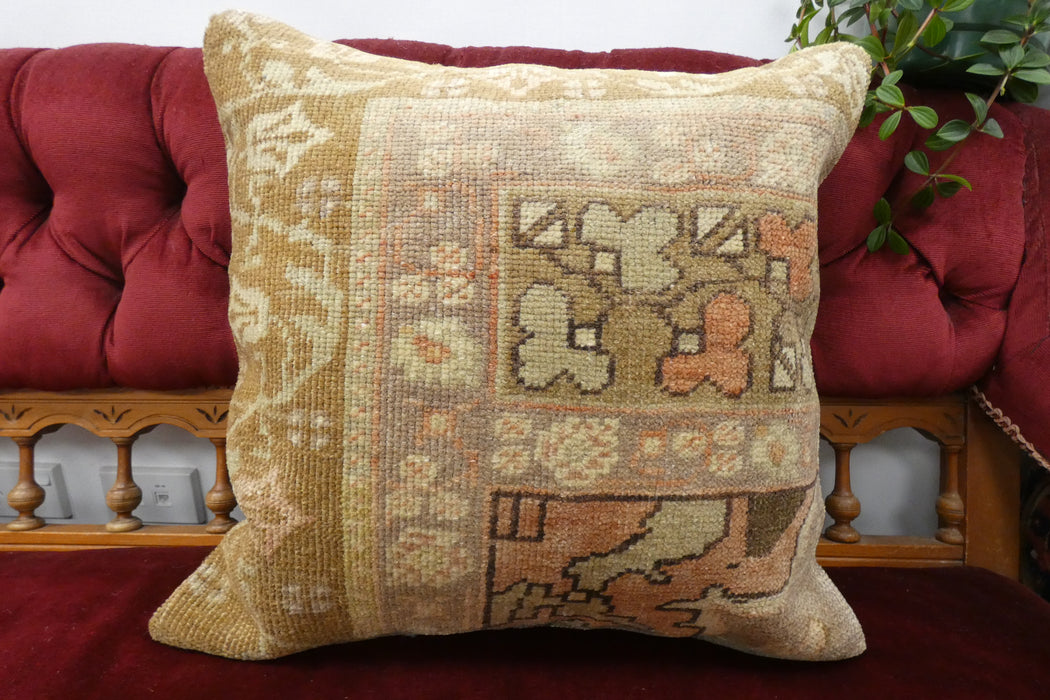 Handmade Turkish Rug Cushion Cover 50 x 50cm with Insert | Original Anatolian Rug | Organic Cotton Backing | TK26-C718- Rugs Direct 