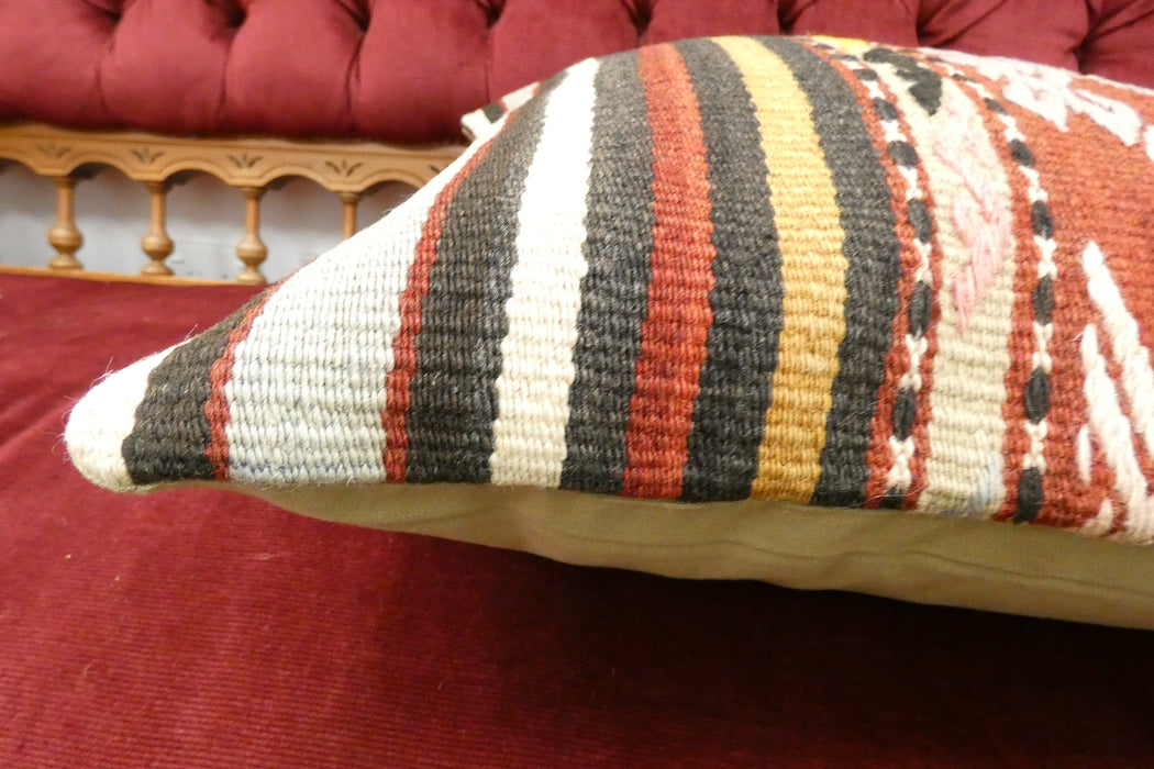 Handmade Turkish Kilim Cushion Cover 50 x 50cm with Insert | Original Anatolian Kilim | Organic Cotton Backing | TK26-C719- Rugs Direct 