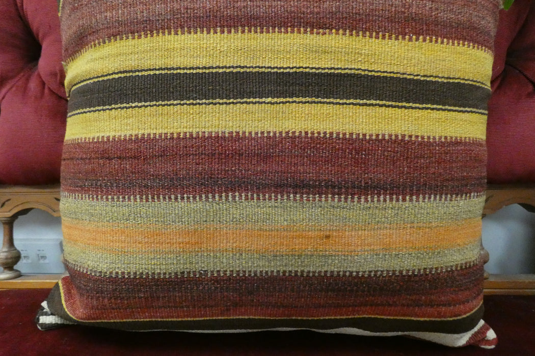 Handmade Turkish Kilim Cushion Cover 50 x 50cm with Insert | Original Anatolian Kilim | Organic Cotton Backing | TK26-C717- Rugs Direct 