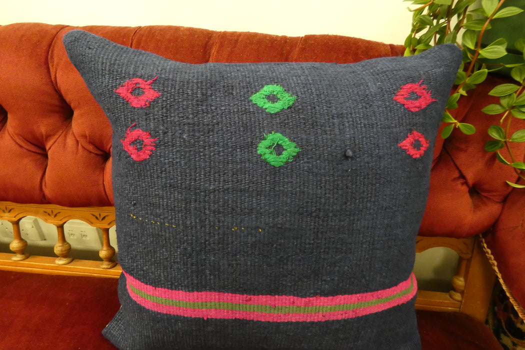 Handmade Turkish Kilim Cushion Cover 50 x 50cm with Insert | Original Anatolian Kilim | Organic Cotton Backing | TK26-C726- Rugs Direct 