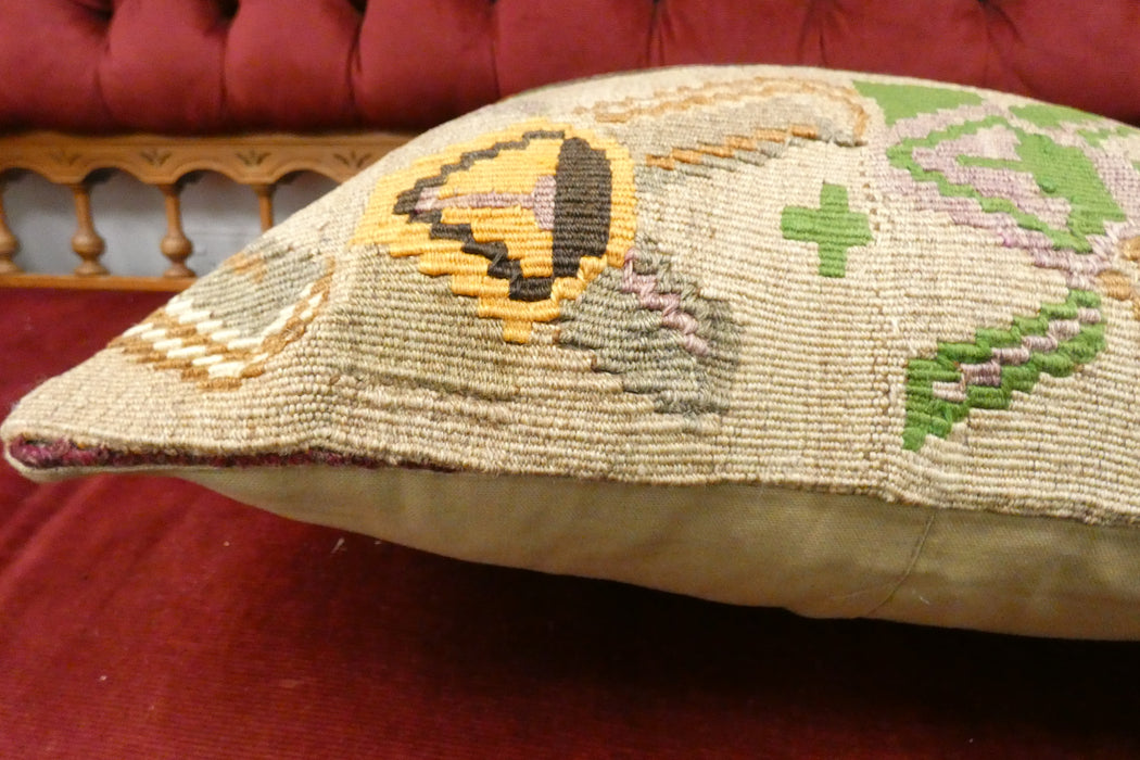 Handmade Turkish Kilim Cushion Cover 50 x 50cm with Insert | Original Anatolian Kilim | Organic Cotton Backing | TK26-C723- Rugs Direct 