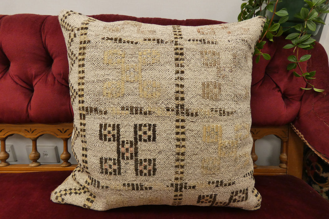 Handmade Turkish Kilim Cushion Cover 50 x 50cm with Insert | Original Anatolian Kilim | Organic Cotton Backing | TK26-C735- Rugs Direct 