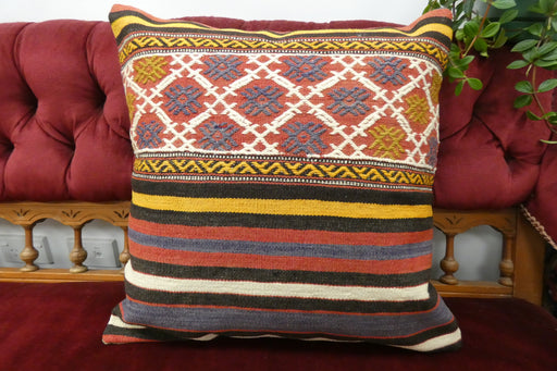 Authentic Handmade Turkish Kilim Cushion 50 x 50cm | Wool Decorative Cushion | Made in Turkey |TK26-C732- Rugs Direct 