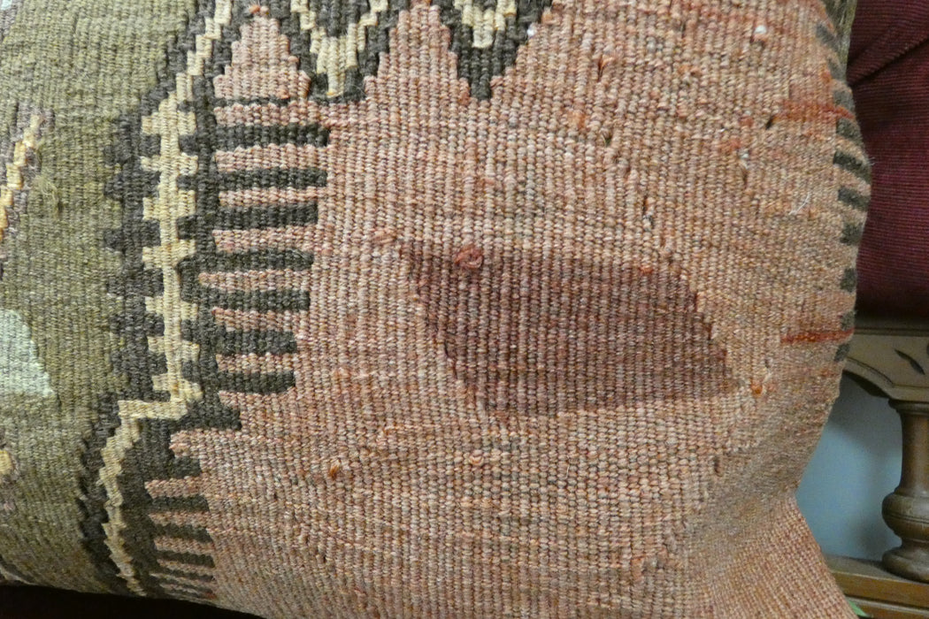 Authentic Handmade Turkish Kilim Cushion 50 x 50cm | Wool Decorative Cushion | Made in Turkey- Rugs Direct 
