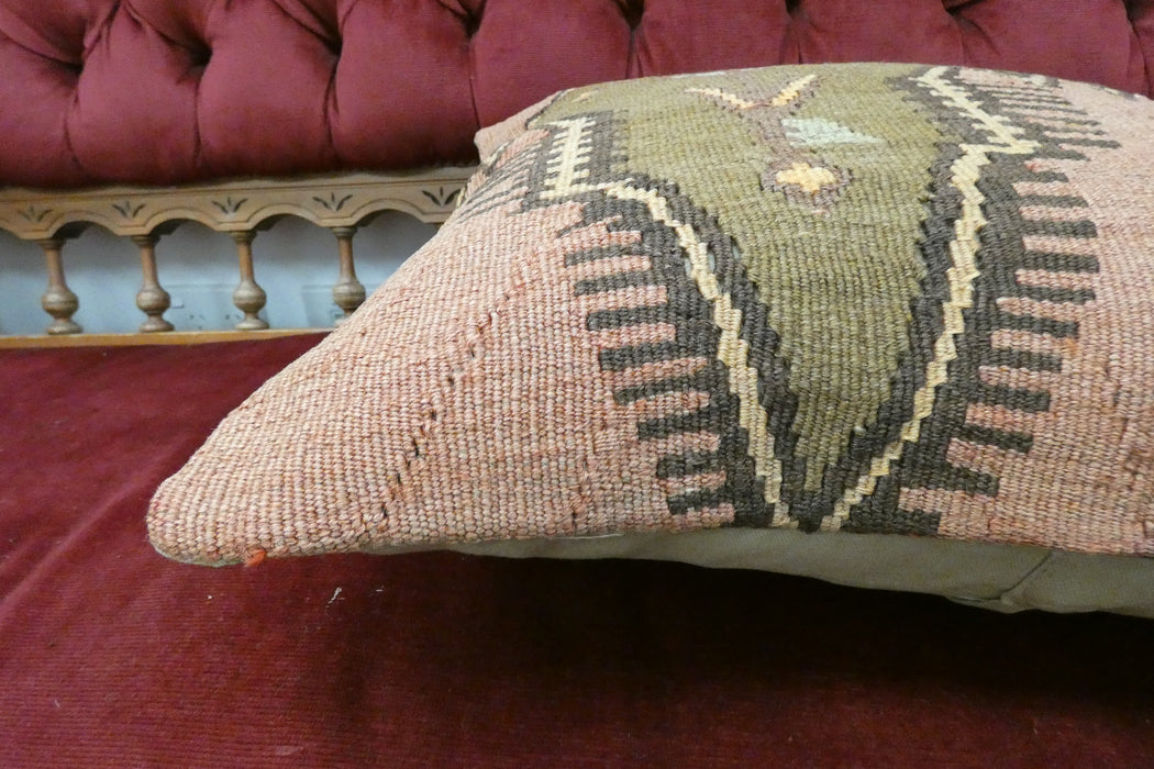 Authentic Handmade Turkish Kilim Cushion 50 x 50cm | Wool Decorative Cushion | Made in Turkey- Rugs Direct 