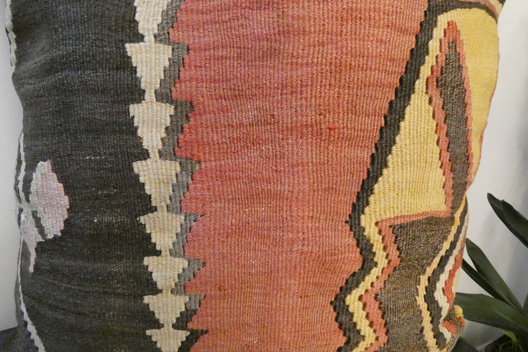 Handmade Turkish Kilim Cushion Cover 70 x 70cm with Insert | Original Anatolian Kilim | Organic Cotton Backing | TK26-C739- Rugs Direct 