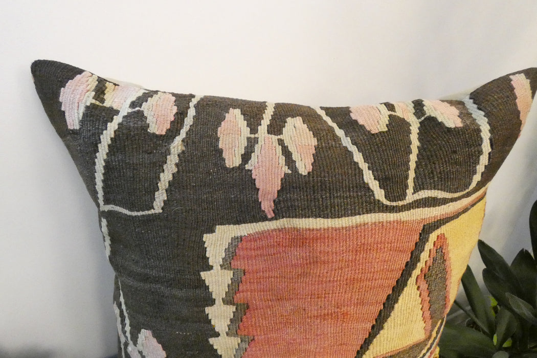 Handmade Turkish Kilim Cushion Cover 70 x 70cm with Insert | Original Anatolian Kilim | Organic Cotton Backing | TK26-C739- Rugs Direct 