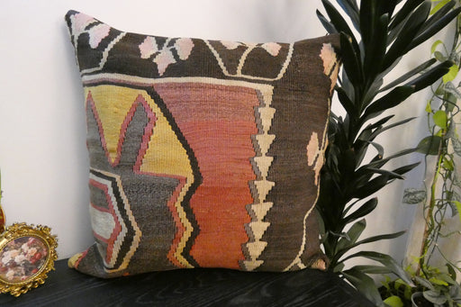Handmade Turkish Kilim Cushion Cover 70 x 70cm with Insert | Original Anatolian Kilim | Organic Cotton Backing | TK26-C740- Rugs Direct 
