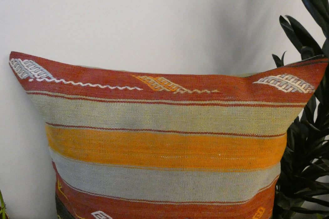 Handmade Turkish Kilim Cushion Cover 70 x 70cm with Insert | Original Anatolian Kilim | Organic Cotton Backing | TK26-C744- Rugs Direct 