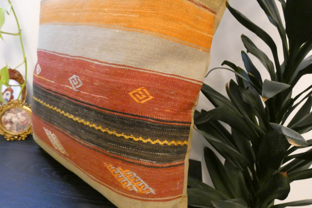 Handmade Turkish Kilim Cushion Cover 70 x 70cm with Insert | Original Anatolian Kilim | Organic Cotton Backing | TK26-C744- Rugs Direct 