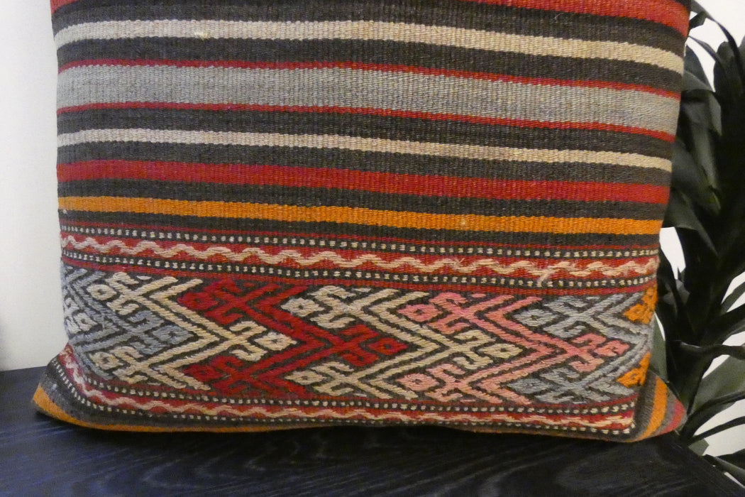 Handmade Turkish Kilim Cushion Cover 70 x 70cm with Insert | Original Anatolian Kilim | Organic Cotton Backing | TK26-C746- Rugs Direct 