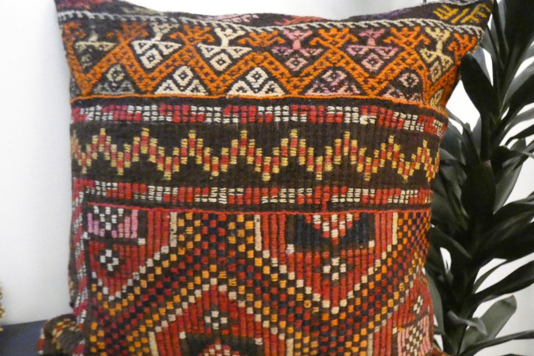 Handmade Turkish Kilim Cushion Cover 70 x 70cm with Insert | Original Anatolian Kilim | Organic Cotton Backing | TK26-C749- Rugs Direct 