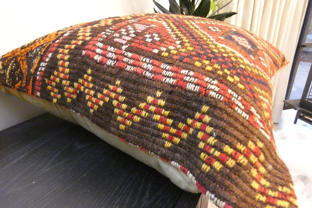 Handmade Turkish Kilim Cushion Cover 70 x 70cm with Insert | Original Anatolian Kilim | Organic Cotton Backing | TK26-C749- Rugs Direct 