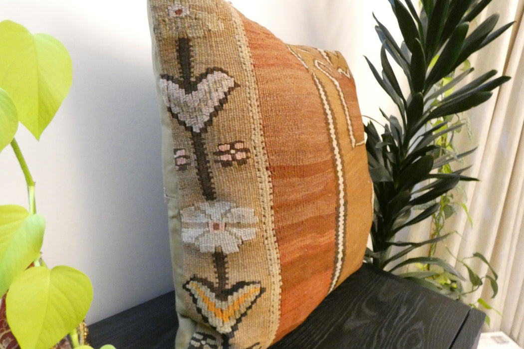 Handmade Turkish Kilim Cushion Cover 70 x 70cm with Insert | Original Anatolian Kilim | Organic Cotton Backing | TK26-C742- Rugs Direct 