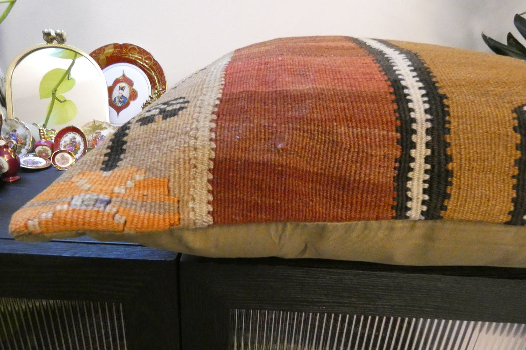 Handmade Turkish Kilim Cushion Cover 70 x 70cm with Insert | Original Anatolian Kilim | Organic Cotton Backing | TK26-C742- Rugs Direct 