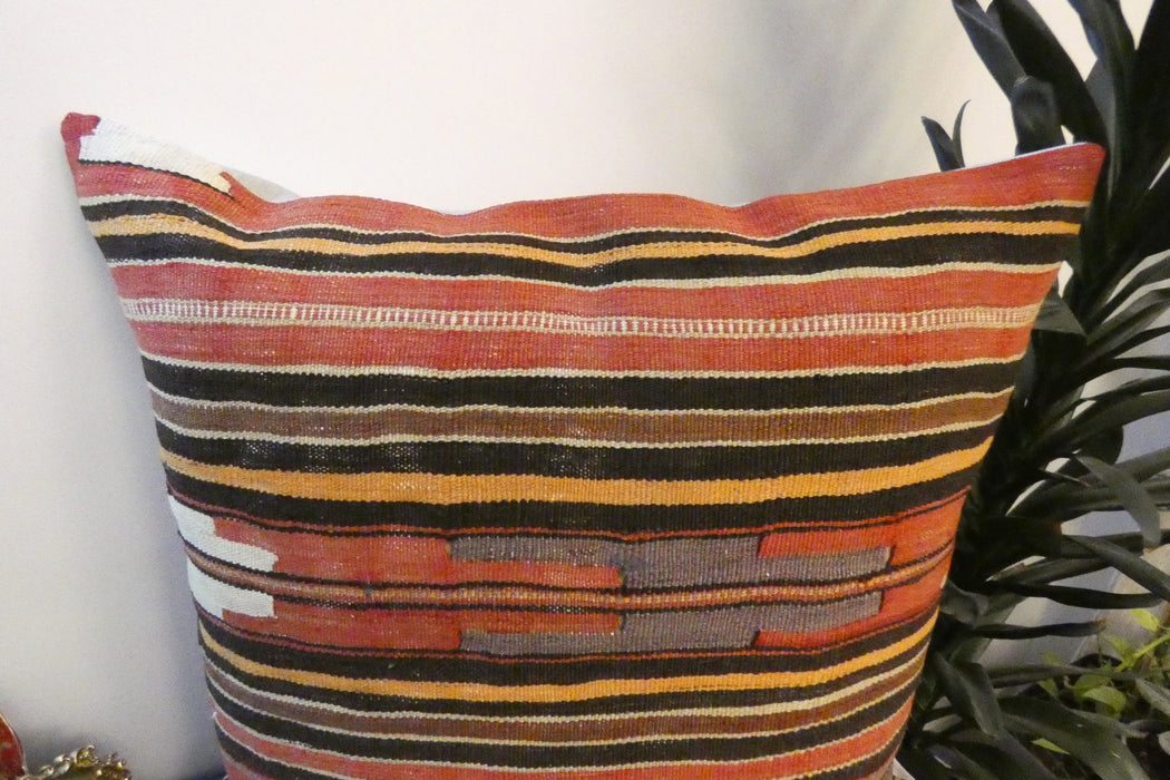 Handmade Turkish Kilim Cushion Cover 70 x 70cm with Insert | Original Anatolian Kilim | Organic Cotton Backing | TK26-C747- Rugs Direct 