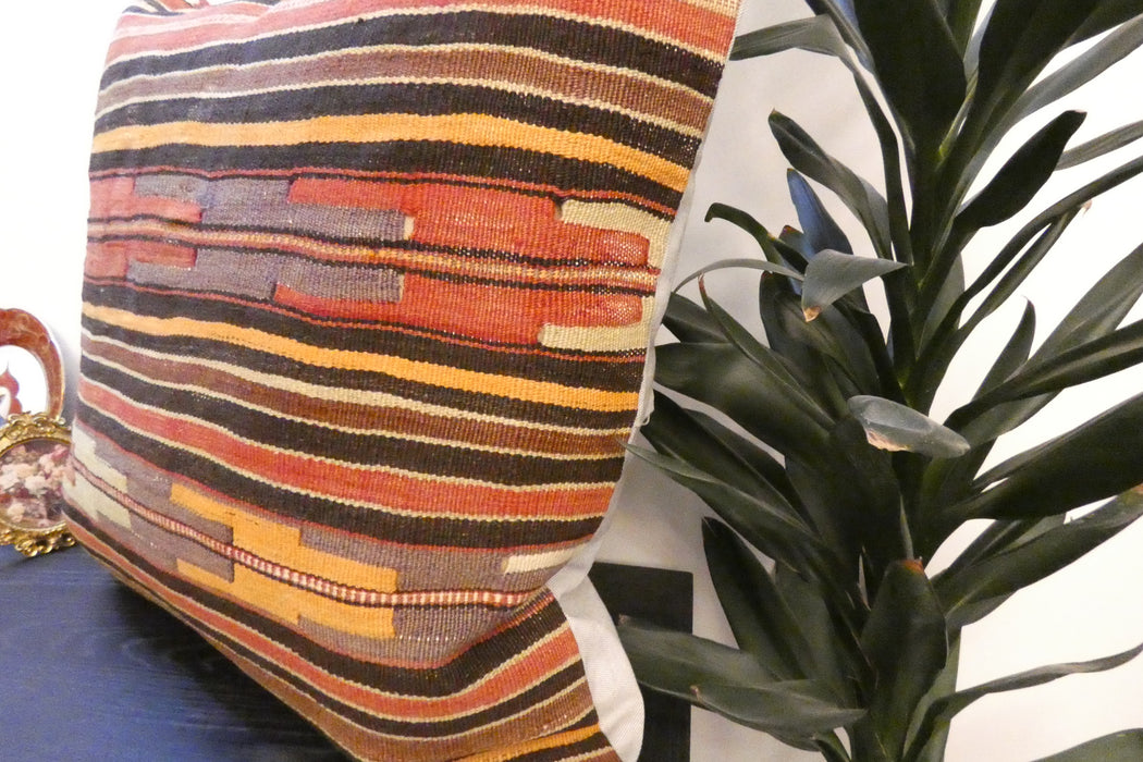Handmade Turkish Kilim Cushion Cover 70 x 70cm with Insert | Original Anatolian Kilim | Organic Cotton Backing | TK26-C747- Rugs Direct 