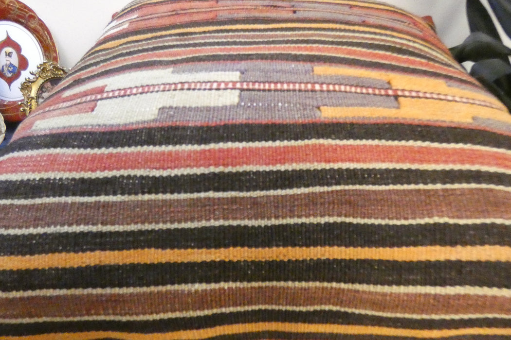 Handmade Turkish Kilim Cushion Cover 70 x 70cm with Insert | Original Anatolian Kilim | Organic Cotton Backing | TK26-C747- Rugs Direct 