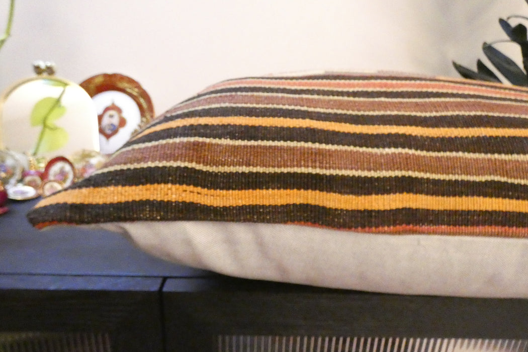 Handmade Turkish Kilim Cushion Cover 70 x 70cm with Insert | Original Anatolian Kilim | Organic Cotton Backing | TK26-C747- Rugs Direct 