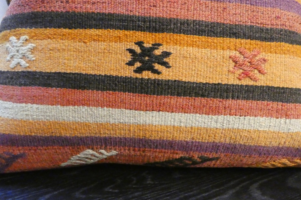 Handmade Turkish Kilim Cushion Cover 70 x 70cm with Insert | Original Anatolian Kilim | Organic Cotton Backing | TK26-C752- Rugs Direct 
