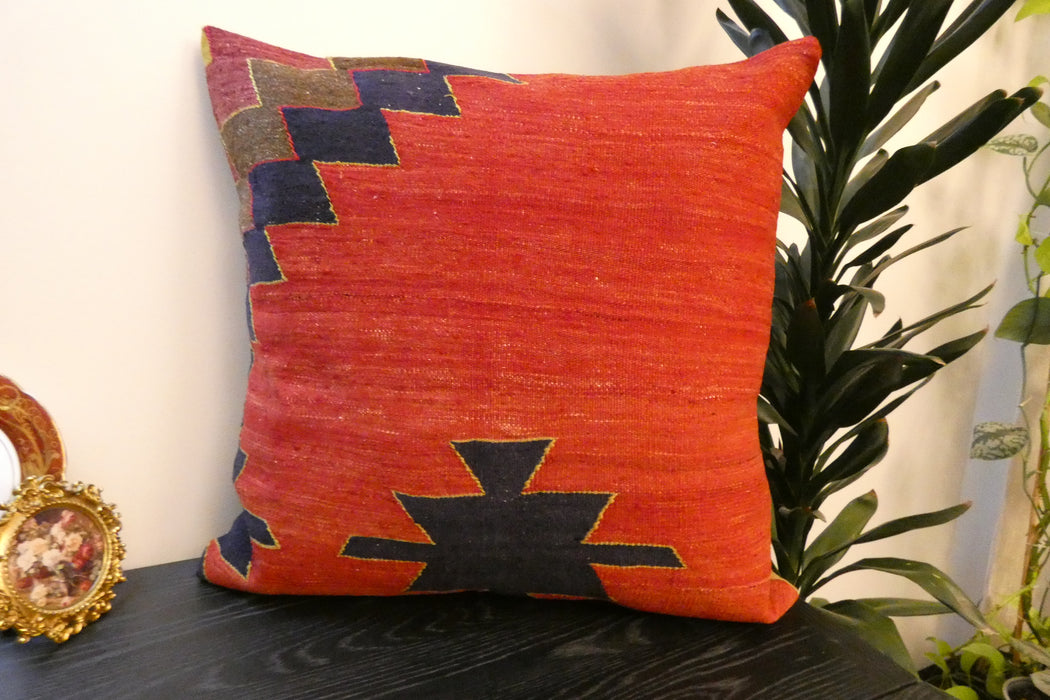 Handmade Turkish Kilim Cushion Cover 70 x 70cm with Insert | Original Anatolian Kilim | Organic Cotton Backing | TK26-C753- Rugs Direct 