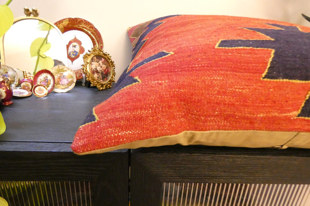 Handmade Turkish Kilim Cushion Cover 70 x 70cm with Insert | Original Anatolian Kilim | Organic Cotton Backing | TK26-C753- Rugs Direct 