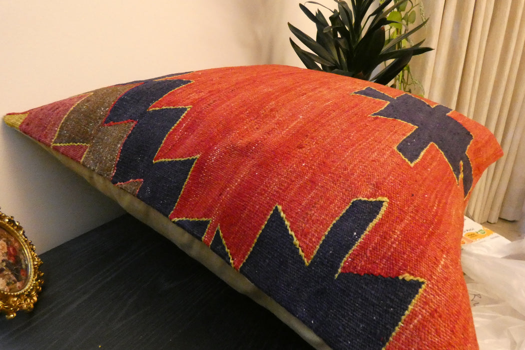 Handmade Turkish Kilim Cushion Cover 70 x 70cm with Insert | Original Anatolian Kilim | Organic Cotton Backing | TK26-C753- Rugs Direct 