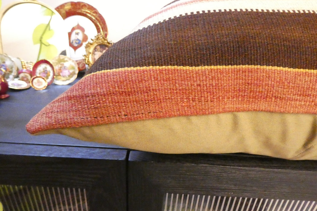 Handmade Turkish Kilim Cushion Cover 70 x 70cm with Insert | Original Anatolian Kilim | Organic Cotton Backing | TK26-C755- Rugs Direct 