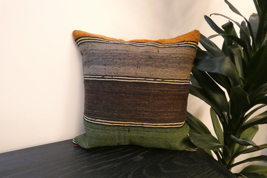 Handmade Turkish Kilim Cushion Cover 40 x 40cm with Insert | Original Anatolian Kilim | Organic Cotton Backing | TK26-C763- Rugs Direct 