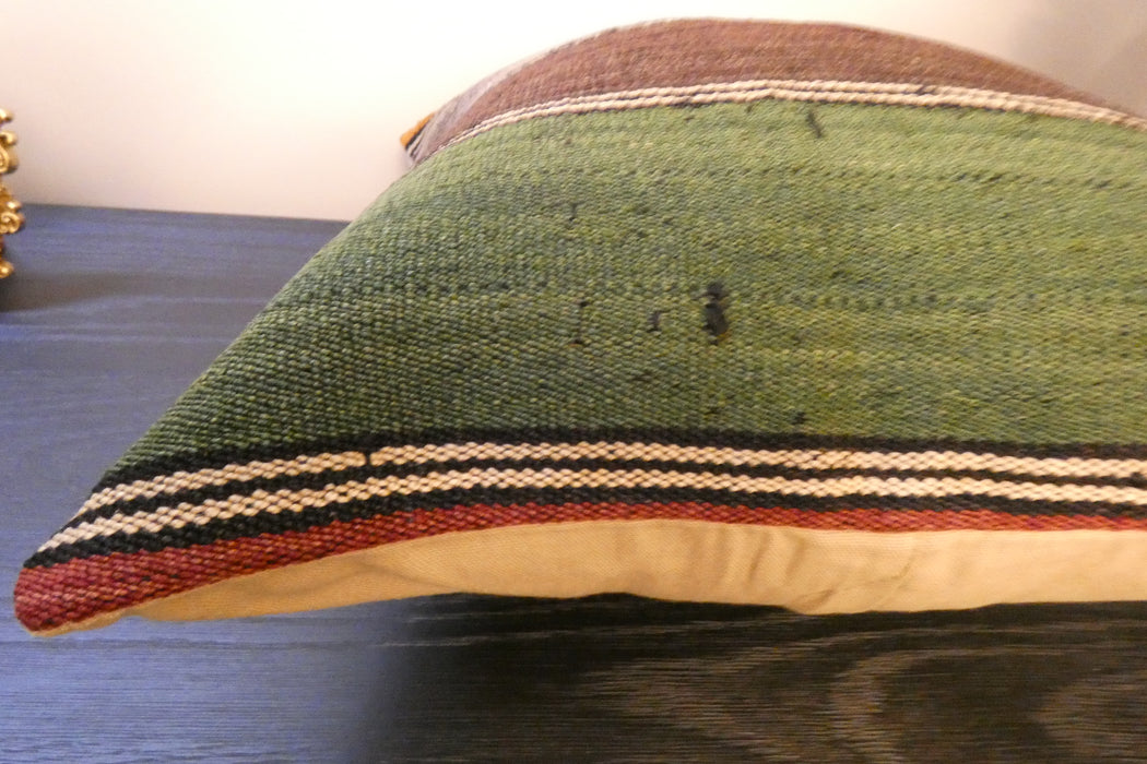 Handmade Turkish Kilim Cushion Cover 40 x 40cm with Insert | Original Anatolian Kilim | Organic Cotton Backing | TK26-C763- Rugs Direct 