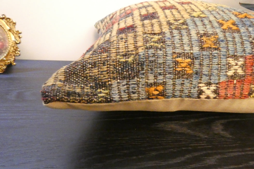 Handmade Turkish Kilim Cushion Cover 40 x 40cm with Insert | Original Anatolian Kilim | Organic Cotton Backing | TK26-C765- Rugs Direct 